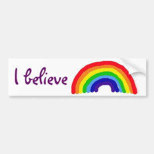 BC- Ik geloof dat regenboogsticker Bumpersticker