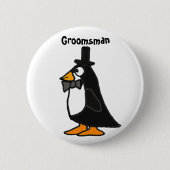 BC- Penguin Groomsman Button (Voorkant)