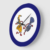 BC - Saxophone et trompette Dancing Wall Horloge (Angle)