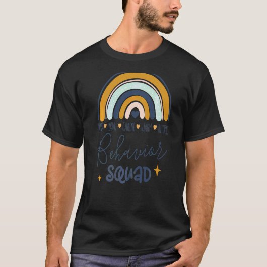 Bcba Boho Rainbow Rbt Aba Applied Behaviour Squad T-shirt (Voorkant)