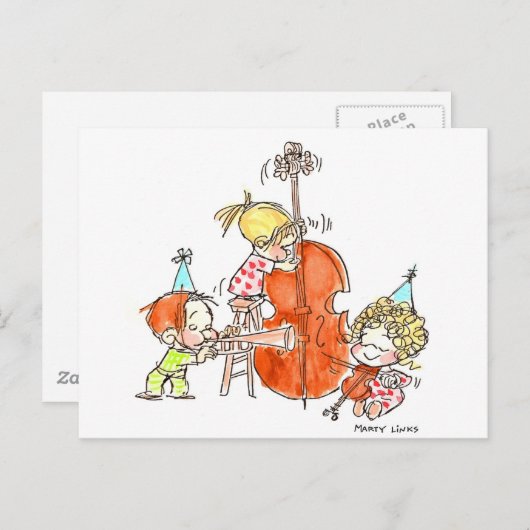 BD-005 Verjaardagsband Briefkaart (Voorkant / Achterkant)