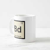 Bd - Bass Drum Muziek Chemie Periodiek Systeem Koffiemok (Voorkant links)