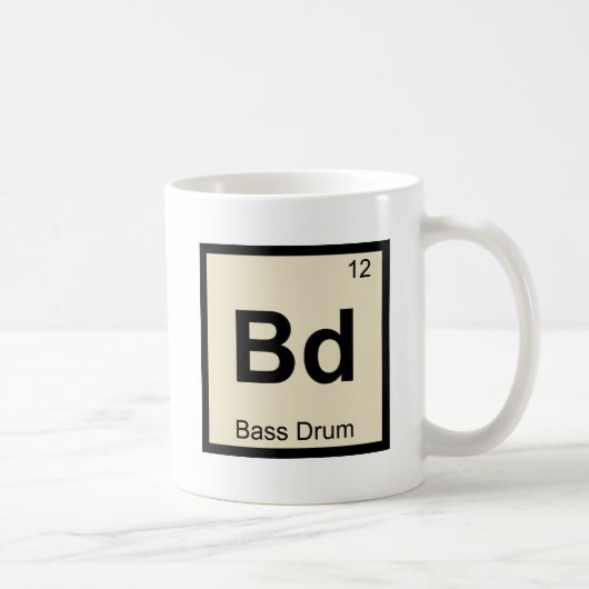 Bd - Bass Drum Muziek Chemie Periodiek Systeem Koffiemok (Rechts)