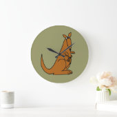 BD- Fun Kangaroo en Baby Wall Clock Grote Klok (Huis)