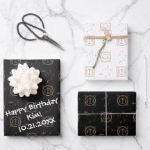 Bday Black & Gold Zodiaal Libra Astrology Star Sig