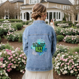 B'Day (Verjaardag) Rizz Groen en Monochromatisch B Denim Jacket