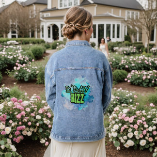 B'Day (Verjaardag) Rizz Groen en Monochromatisch B Denim Jacket