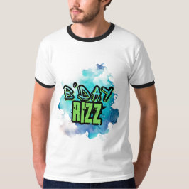 B'Day (Verjaardag) Rizz Groen en Monochromatisch B T-shirt