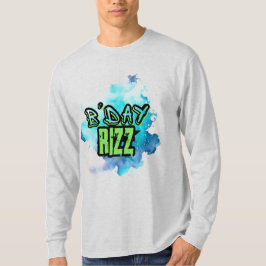 B'Day (Verjaardag) Rizz Groen en Monochromatisch B T-shirt