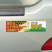 BDS-beweging steunt Palestina Bumpersticker (Op auto)