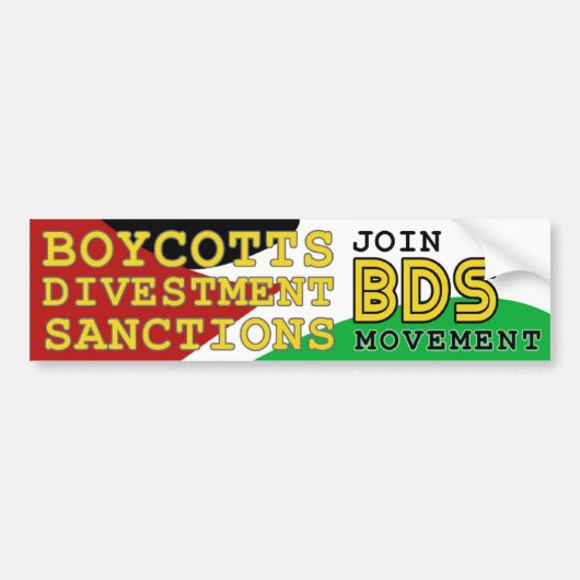 BDS-beweging steunt Palestina Bumpersticker (Voorkant)
