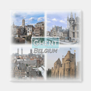 BE0051 Europa, België, Gent, Koelkast Magneet