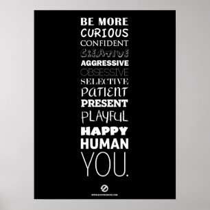 BE 12 Poster groot zwart