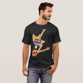 Be a Cat That is Cool Playing Guitar Abstract T-shirt (Voorkant volledig)