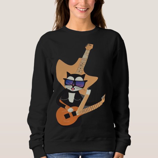 Be a Cat That is Cool Playing Guitar Abstract Trui (Voorkant)