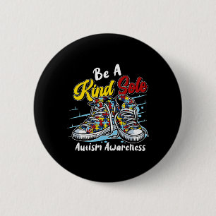 Be A Kind Sole Autism Awareness Puzzle Shoes Be Ki Ronde Button 5,7 Cm