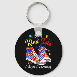 Be A Kind Sole Autism Awareness Rainbow Trendy Puz Sleutelhanger