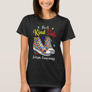 Be A Kind Sole Autism Awareness Rainbow Trendy Puz T-shirt