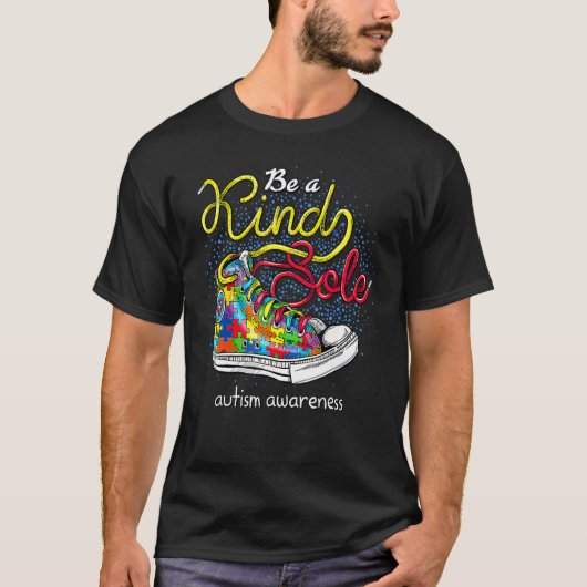 Be A Kind Sole Autism Awareness Rainbow Trendy Puz T-shirt (Voorkant)