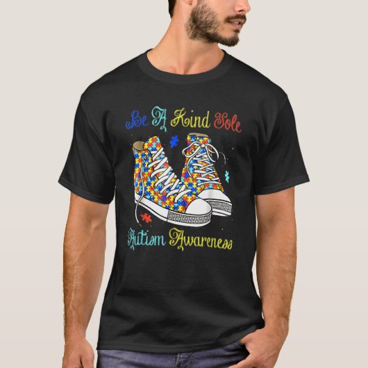 Be A Kind Sole Autism Awareness Rainbow Trendy Puz T-shirt (Voorkant)