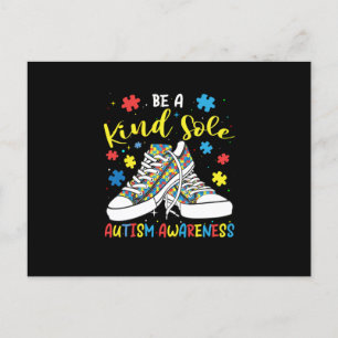Be A Kind Sole Autism Awareness Trendy Puzzle Shoe Aankondigingskaart
