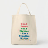 Be A Lover Fighter Creative Writer Author Motto Tote Bag (Voorkant)