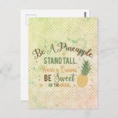 Be A Pineapple Inspirational Quote Briefkaart (Voorkant / Achterkant)