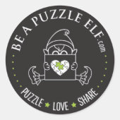 Be A Puzzle Elf – PUZZLE. LOVE. SHARE Sticker (Devant)