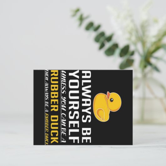 Be A Rubber Duck Funny Per_ Aankondigingskaart (Staand voorkant)