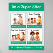 Be a Super Sitter Classroom Anchor Chart Poster (Voorkant)