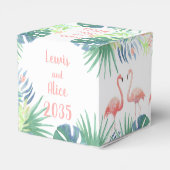 Be all Happy Forever! Fairy Tale Two Pink Flamingo Bedankdoosjes (Achterkant)