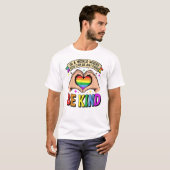 Be Anything, Be Kind - Rainbow Heart Support T-shirt (Voorkant volledig)