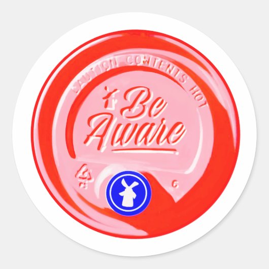 Be aware capsule Dutch bros roze Ronde Sticker (Voorkant)