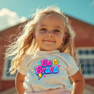 Be Brave Y2K Cute Kids Graphic Tee Kinder Shirts