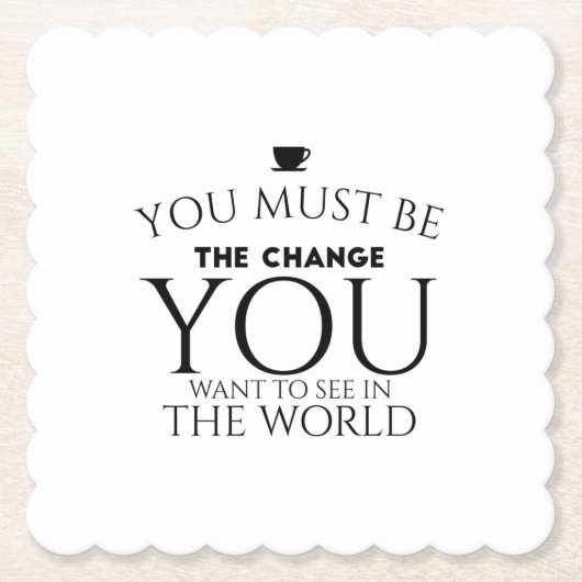 Be change black kartonnen onderzetters (Voorkant)