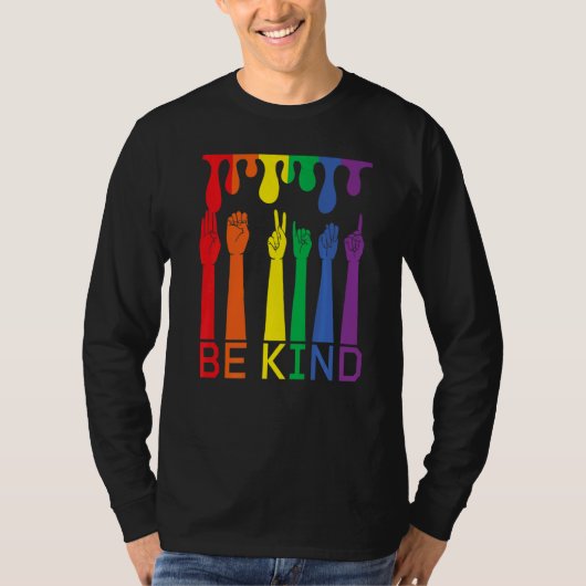 be child, rainbow colours, hands with finger langu t-shirt (Voorkant)
