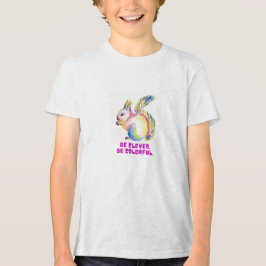 Be Clever. Be Colorful - Watercolor Squirrel Tri-Blend Shirt