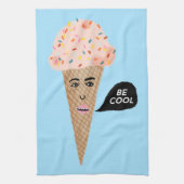 BE COOL roze pratende ijskap Theedoek (Verticaal)