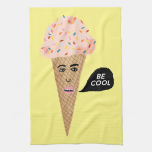 BE COOL roze pratende ijskap Theedoek