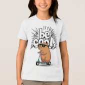 "Be Cool" Scooter Capybara Kinder T-shirt (Voorkant)