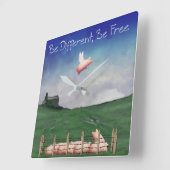 Be Different, Be Free Wall Clock Vierkante Klok (Hoek)