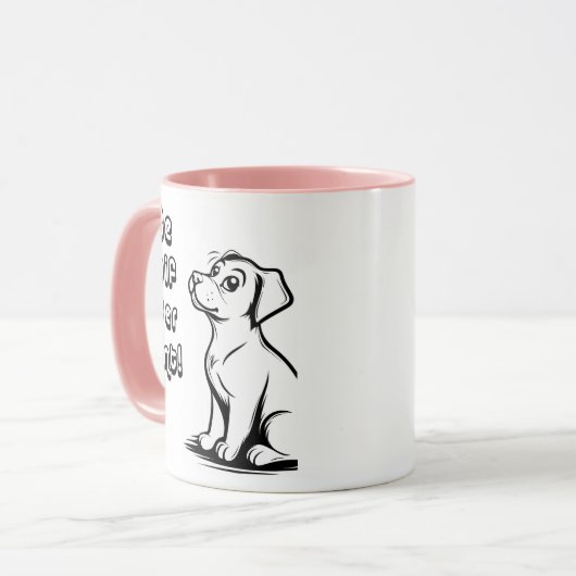Be Different Smart Dog Mug – Inspiring Minimal Pet Mok (Voorkant links)