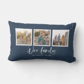 Be-editabele Achtergrondkleur Onze Familie Fotocol Kussen (Achterkant)
