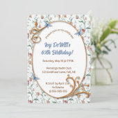 Be-editable bloemen en blauwe vlinders kaart (Staand voorkant)