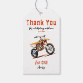 Be-editable verjaardags orange vuilnis fiets cadeaulabel (Voorkant)