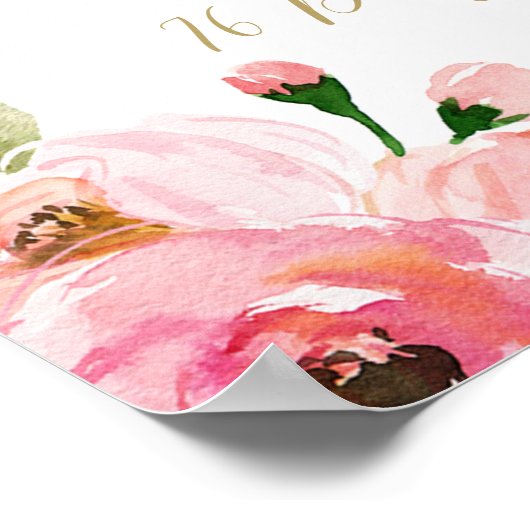 Be-editbaar bloem bruidsfeest welkomstbord poster (Hoek)