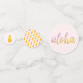 Be-editbare Aloha Bruidsfeest Tafel Confetti (Voorkanten)