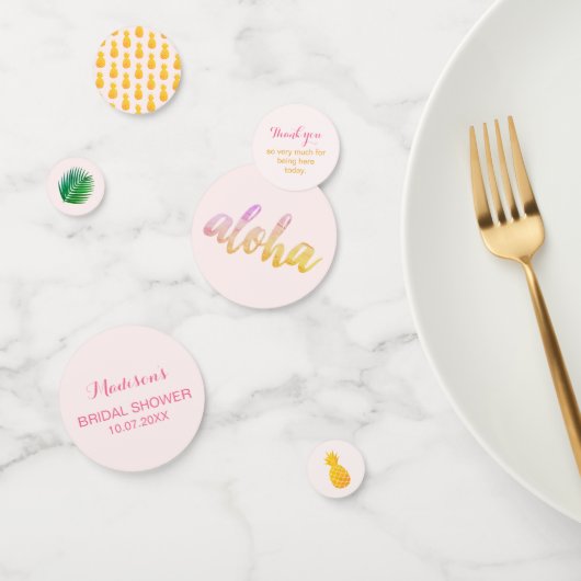 Be-editbare Aloha Bruidsfeesttafel Confetti (Groep)