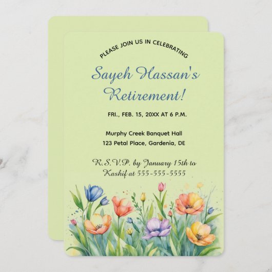 Be-editbare bloementuin kaart (Voorkant / Achterkant)