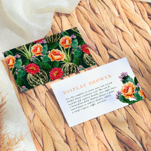 Be-editbare Boho Cactus Bloemen Fiesta Bruidsdouch Informatiekaartje